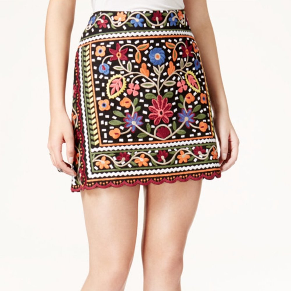 Fairchild Embroidered Mini Skirt